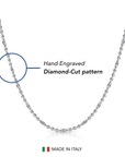 Sterling Silver Diamond-Cut Bead Necklace