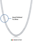 Sterling Silver Italian Curb Chain Necklace, Lobster Lock