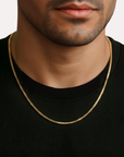 14K Gold Plated Italian Box Chains, Solid Sterling Silver, With Lobster Lock