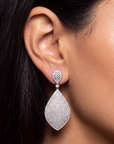 Sterling Silver Oval Teardrop Dangle Earrings, With Pushbacks