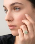 14k Yellow Gold 5 Carat Green Amethyst Gemstone Ring, "Ms. Luscious"