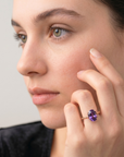 14K Yellow Gold Purple Amethyst Oval-Cut Gemstone Ring