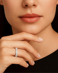 Sterling Silver Infinity Crossover Cubic Zirconia Ring