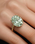 14K Yellow Gold Green Amethyst Oval-Cut Gemstone Ring