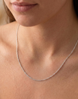 14K White Gold Diamond-Cut Singapore Chain Necklace