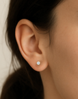 14K Yellow Gold Natural Round Diamond Stud Earrings, 0.10ctw