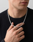 Sterling Silver Diamond-Cut Ice Chain Necklace, Pyramid Design