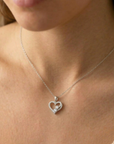 Sterling Silver Eternity Open Heart Necklace