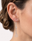 Sterling Silver CZ Star & Heart Drop Earrings