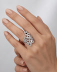 925 Sterling Silver Multi-Strand Cubic Zirconia Cocktail Ring