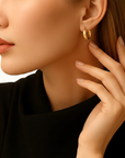 14K Yellow Gold Chunky Hoop Earrings, 5mm