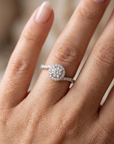 Sterling Silver CZ Halo Engagement Ring