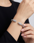 Sterling Silver Jaguar Cuff Italian Bracelet, Fits 6 - 7 inch wrist