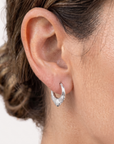 Sterling Silver Diamond-Cut Hoop Earrings