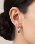 Sterling Silver Round Cubic Zirconia Hoop Earrings