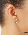 Sterling Silver Classic Round Chunky Hoop Earrings, 3mm