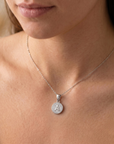 Sterling Silver CZ Initial Pendant Necklace