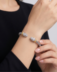 Sterling Silver Jaguar Cuff Bracelet, With Gold Accents, Fits 6 - 7 inch wrist