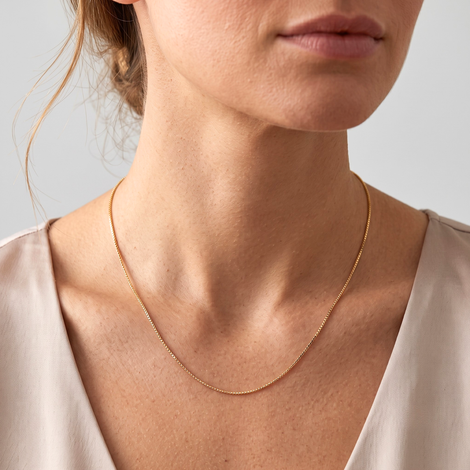 14K Yellow Gold Box Chain Necklace