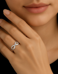 Sterling Silver Infinity Simulated Diamond Ring