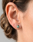 14K Yellow Gold Turquoise Ladybug Studs, Pushback