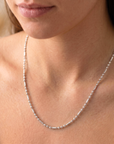 Sterling Silver Diamond-Cut Bead Necklace