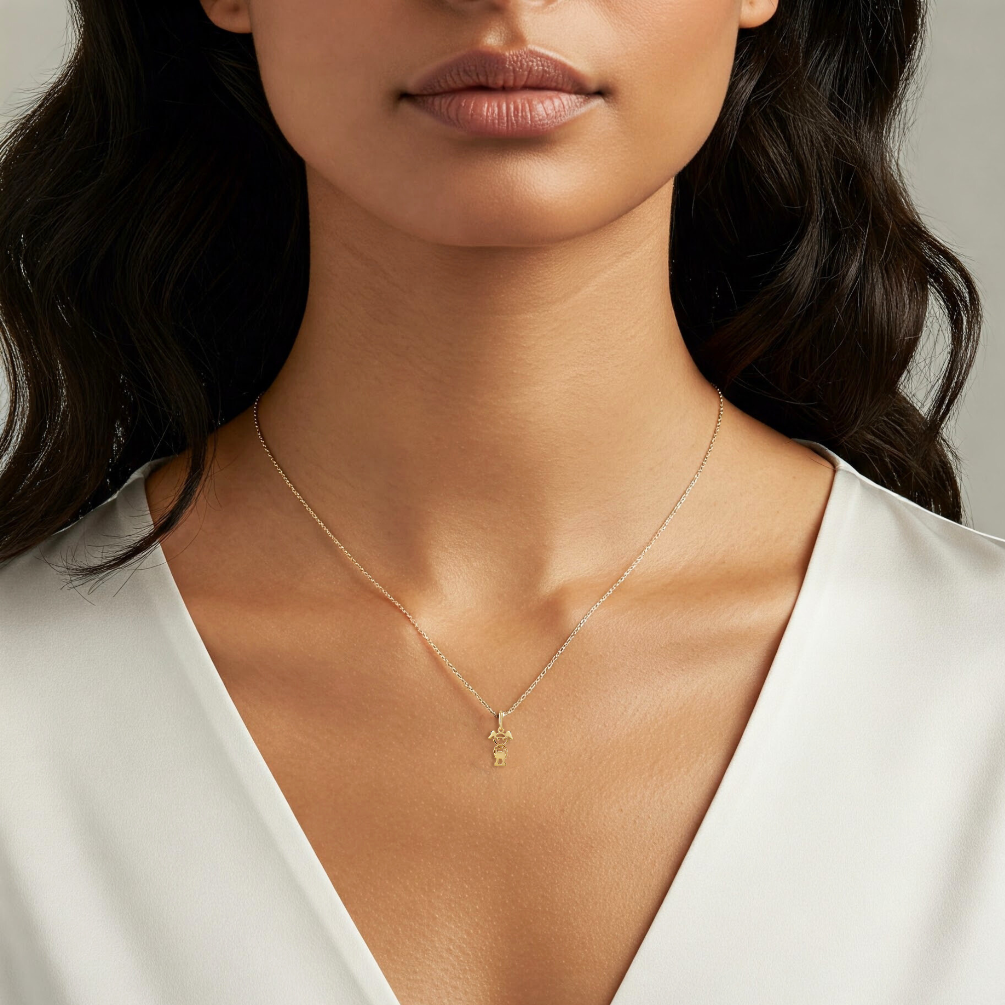 14K Yellow Gold Little Girl Pendant With 18 Necklace Tilo Jewelry 14k-yellow-gold-little-girl-pendant-with-18-necklace-tilo-jewelry
