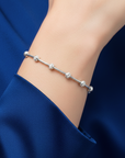 Sterling Silver Diamond-Cut Moon Bracelet