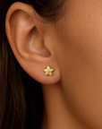 10k Yellow Gold Star Stud Earrings
