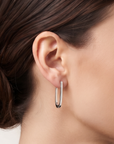 Sterling Silver Classic Oval Huggie Earrings