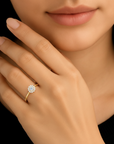 10K Yellow Gold Dainty Flower Ring