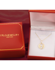 14K Yellow Gold Boy & Girl Heart Pendant Necklace