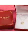 14K Yellow Gold Butterfly Pendant Necklace