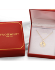 14K Yellow Gold World Map Pendant Necklace