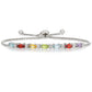 Sterling Silver Adjustable Multicolor Rainbow Bracelet