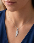 Sterling Silver Angel Wing Pendant Necklace