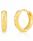 14k Gold Small Huggie Hoop Earrings, 12mm