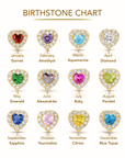 14k Yellow Gold Halo Heart Birthstone Stud Earrings, With Secure Screwbacks, Available in 12 Colors