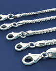 Italian Franco Chains Made In Solid 925 Sterling Silver, With Secure Lobster Lock