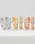 Sterling Silver Small Huggie Hoop Earrings, Available in 3 Colors