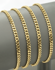 925 Sterling Silver Gold Plated Miami Cuban Link Bracelet, 5mm Thick