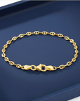 Sterling Silver Gold Plated Mariner Link Bracelet