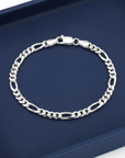 Sterling Silver Italian Figaro Chain Bracelet