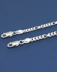 925 Solid Sterling Silver Italian Figaro Chains