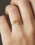 14K Yellow Gold Script LOVE Ring