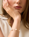 14K Yellow Gold Freshwater Pearl Bracelet, With High Polish Finish