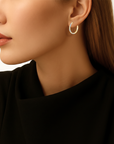 10K Gold Two-Tone Spiral Hoops, With Engraved Diamond-Cuts, 25mm
