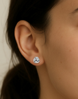 Sterling Silver Braided Love Knot Stud Earrings