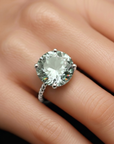 Sterling Silver 5 Carat Green Amethyst Gemstone Ring, "Ms. Luscious"