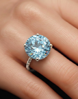 Sterling Silver Sky Blue Topaz Ring, Five Carat Natural Gemstone